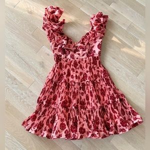 Zimmermann Lovestruck Ruffle Pleated Mini Dress - Size 1